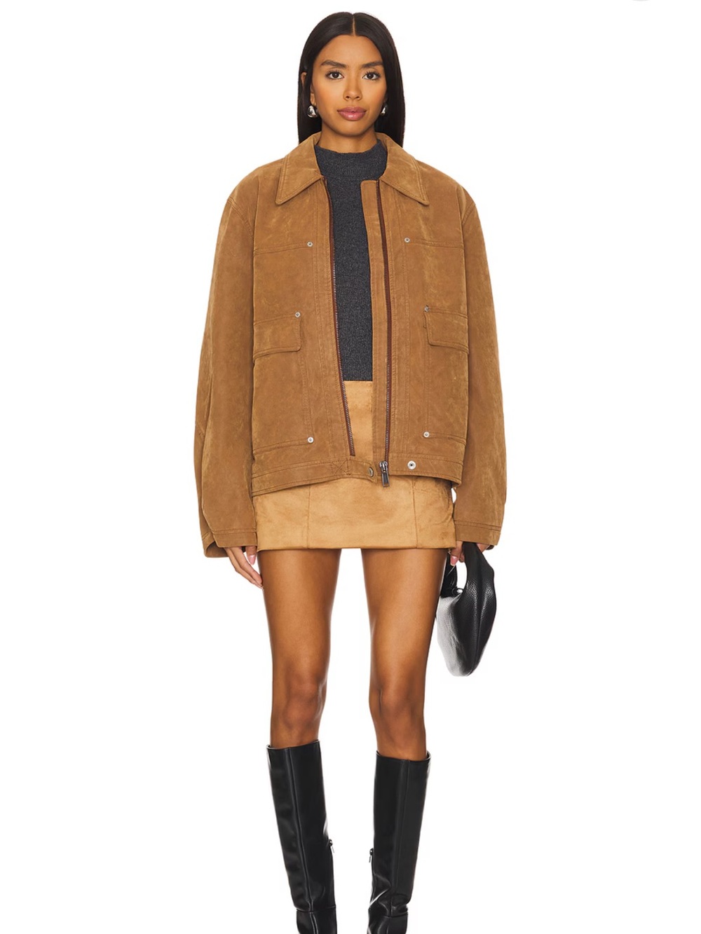 REVOLVE Tularosa Tan Faux Suede Mini Skirt